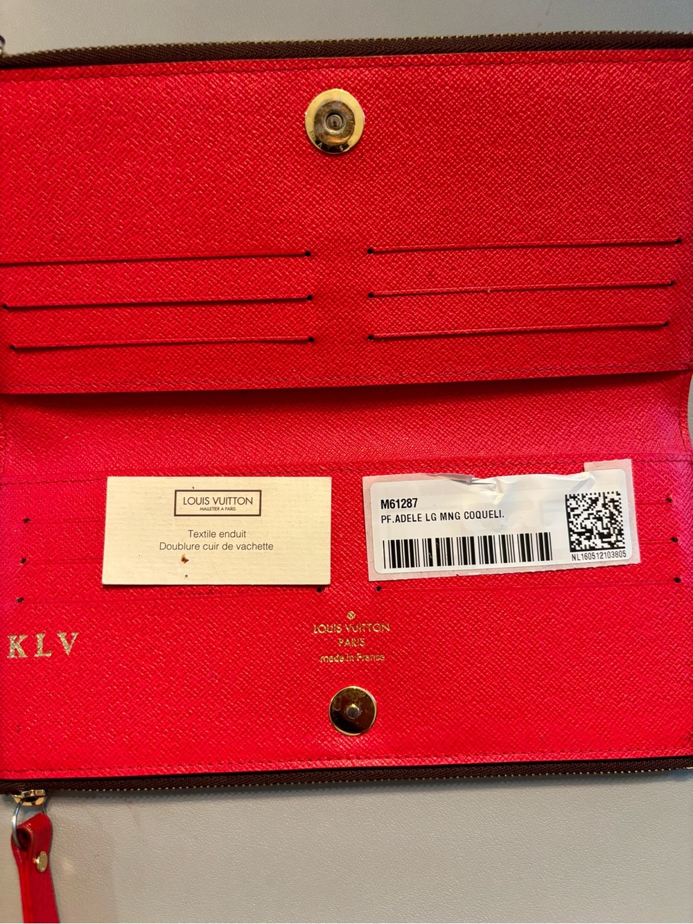 Louis Vuitton Adele Canvas Monogram Zip Wallet with Poppy Red Interior - Discont - Picture 10 of 11